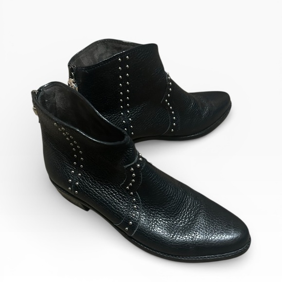 Brighton Shoes - Brighton Black Leather Ankle Booties